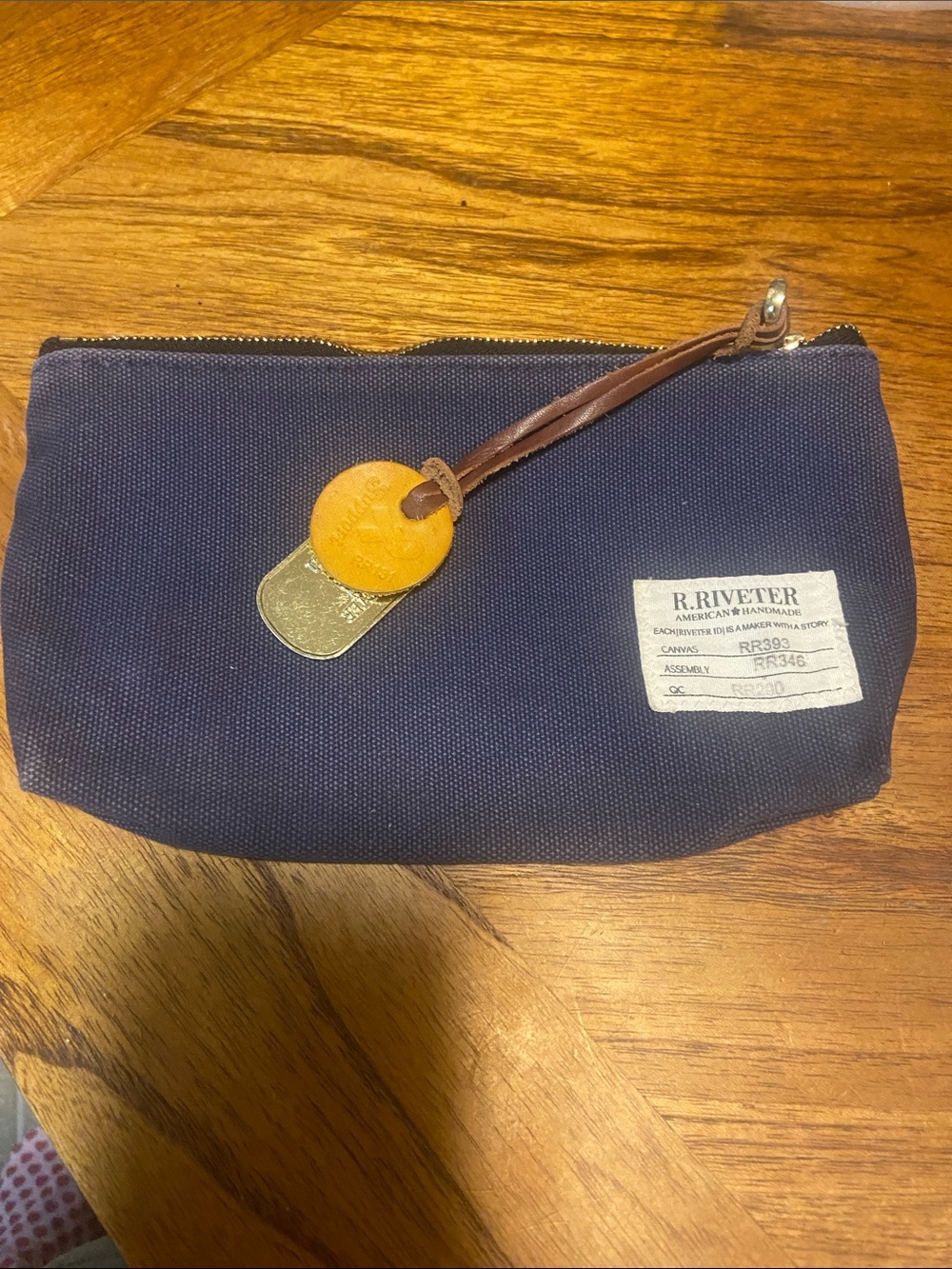 R.RIVETER Navy Canvas Travel Pouch